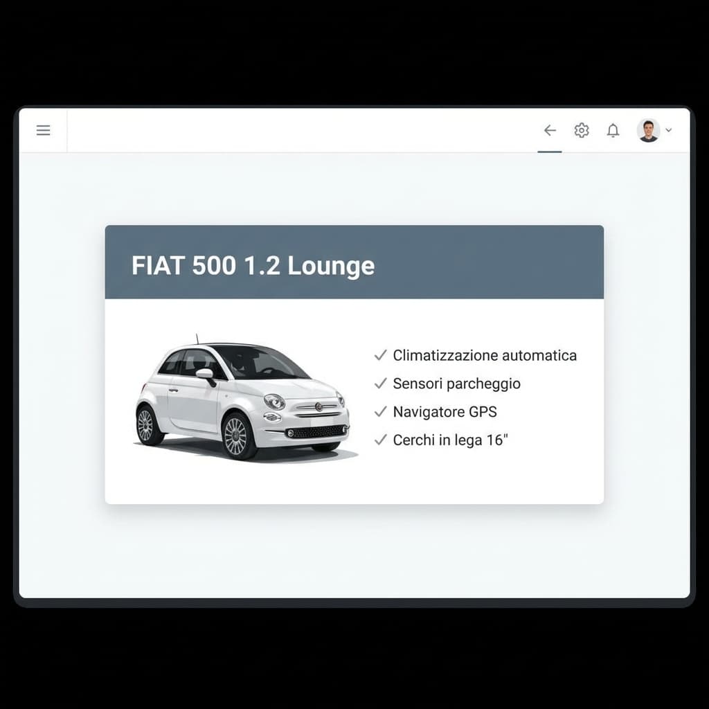 Dashboard con versione esatta e equipaggiamenti originali del veicolo
